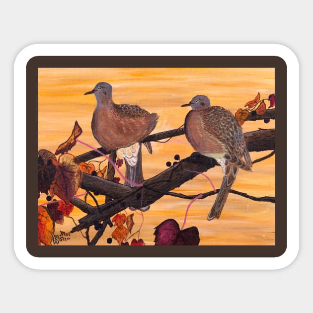 Doves at Dawn Sticker by Matt Starr Fine Art